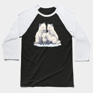 Fox Mum Dad & Cubs Baseball T-Shirt